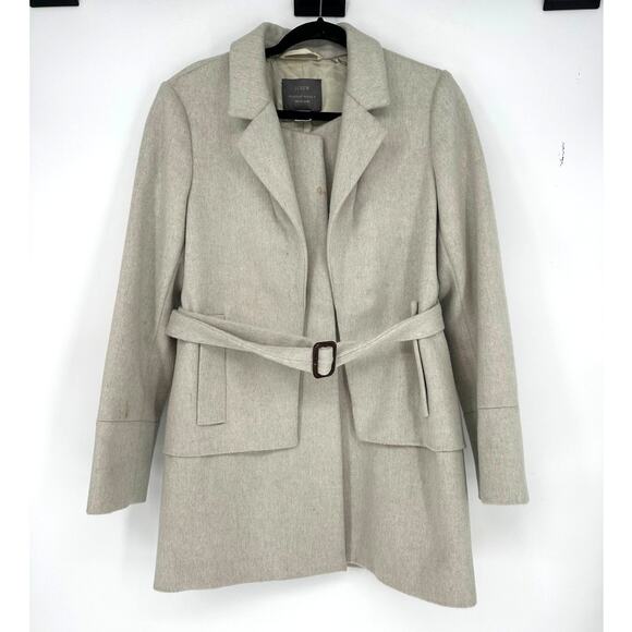 JCREW Belted Peacoat WOol by Nello Gori Lady Day Topcoat - Picture 1 of 8